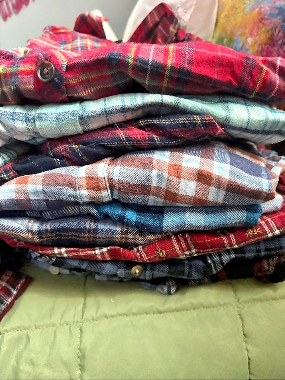 Plaid Button Down Shirts in Red & Blue